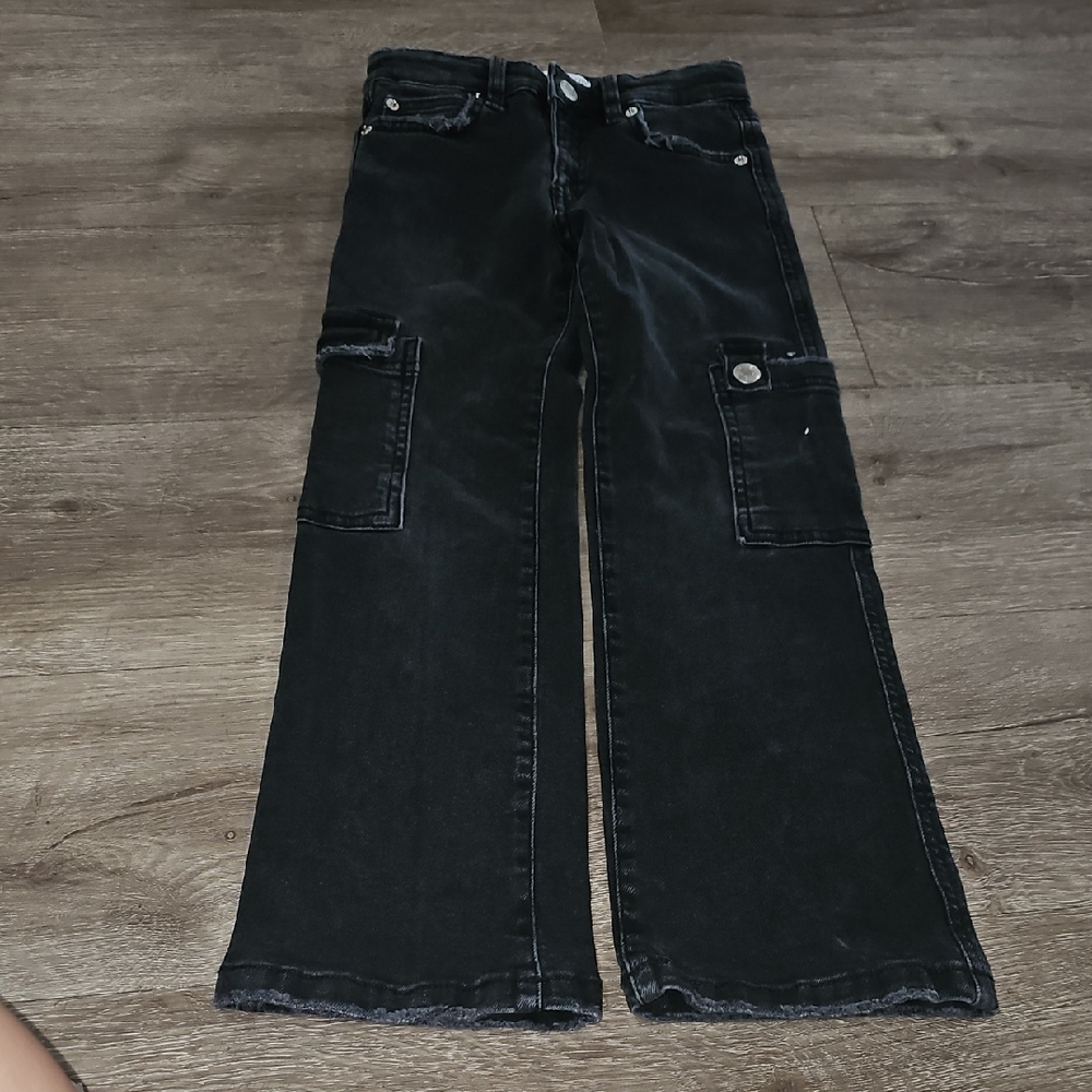 Zara Black Flare Cargo Jeans